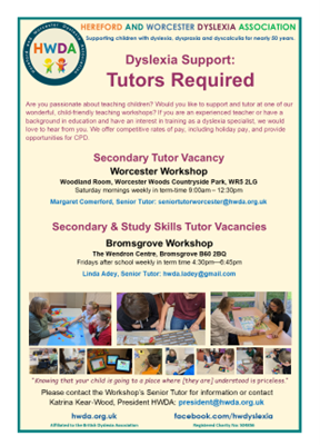 Tutor Vacancies at Worcester and Bromsgrove Workshops