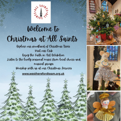 HWDA is taking part in the Christmas Tree Festival at All Saints Church, Hereford from 30th November 2025