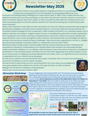 HWDA, CELEBRATING 50 YEARS: 1976 – 2026. WELCOME TO THE LATEST NEWSLETTER, MAY 2026