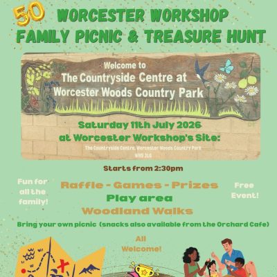 Family Picnic and Treasure Hunt at the Worcester Workshop Site, Saturday 11th July at 2:30pm